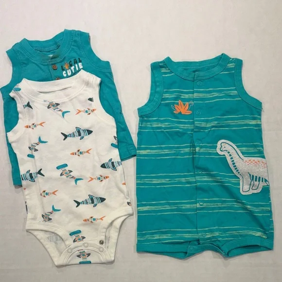 13-Piece Baby Boy Summer Bundle - Tropical, Toucan, Aloha - Size 9 Months - Picture 5 of 6